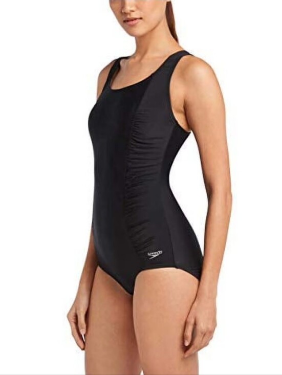 Speedo Other - Speedo Tank One-Piece Swimsuit Shirred Side‎ Panels Black Womens Size M Swimming